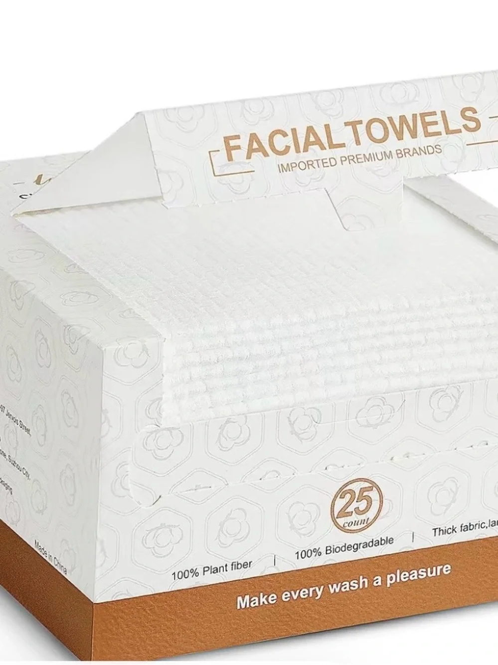 LUXU Disposable Thick Facial Towels – 25 Count | Ultra Soft Biodegradable Face